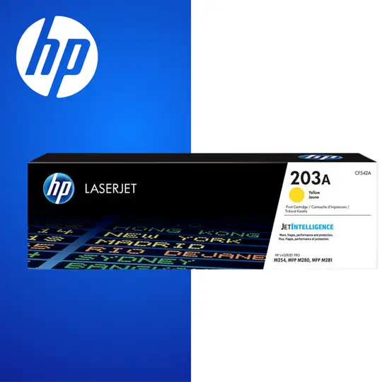HP 203a Original Yellow Laserjet Toner Cartridge For HP Color Laserjet Pro M 254: Mfp M280:281:page Yield 1300