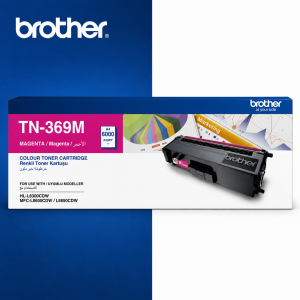 Brother Tn369m High Yield Magenta Toner For Mfcl8600cdw Hll8350cdw Mfcl8850cdw  6000 Page Yield